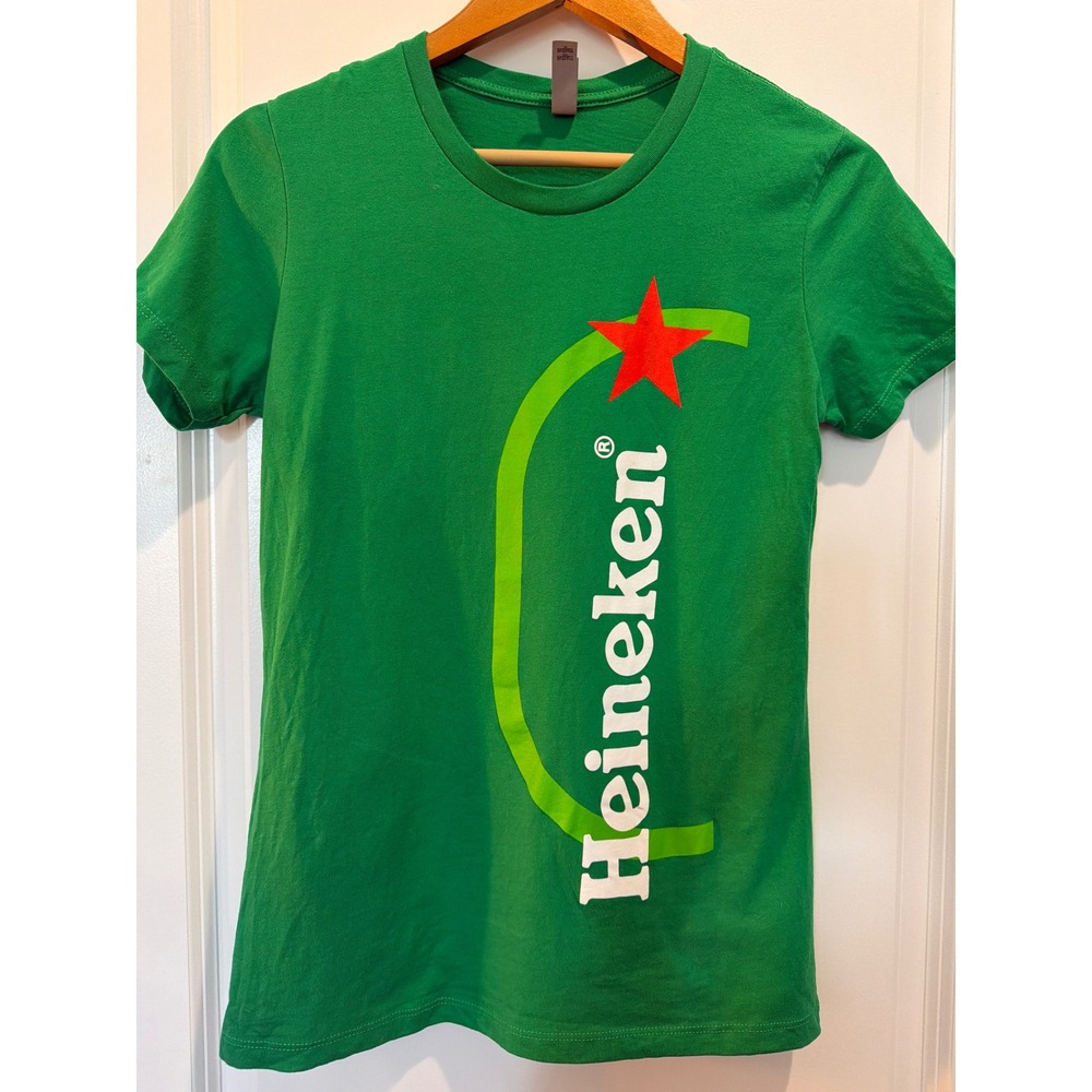 Heineken Beer Graphic T-Shirt Green Next Level Apparel Cotton Mens Medium M